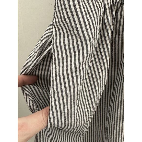 WAYF Women’s Gray Stripe Corset Sleeveless Foared Dress Size M New - Picture 3 of 8